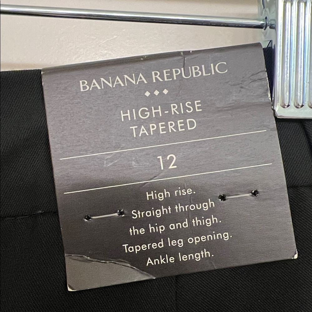 Banana Republic High-Rise Tapered Pants in Black, Women's Size 12, NWT - Picture 5 of 6